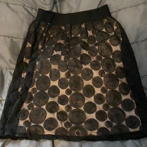 Two Layer Black Spiral Dot Skirt